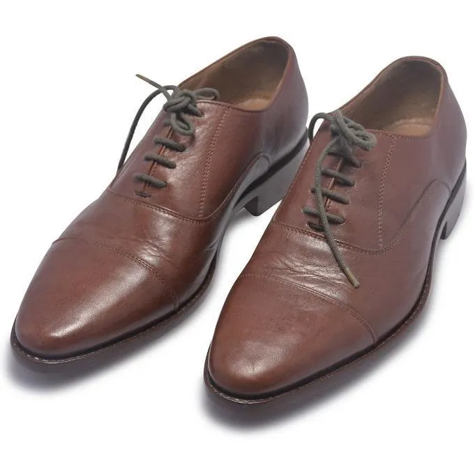 Men Brown Classic Genuine Leather Shoes with Laces