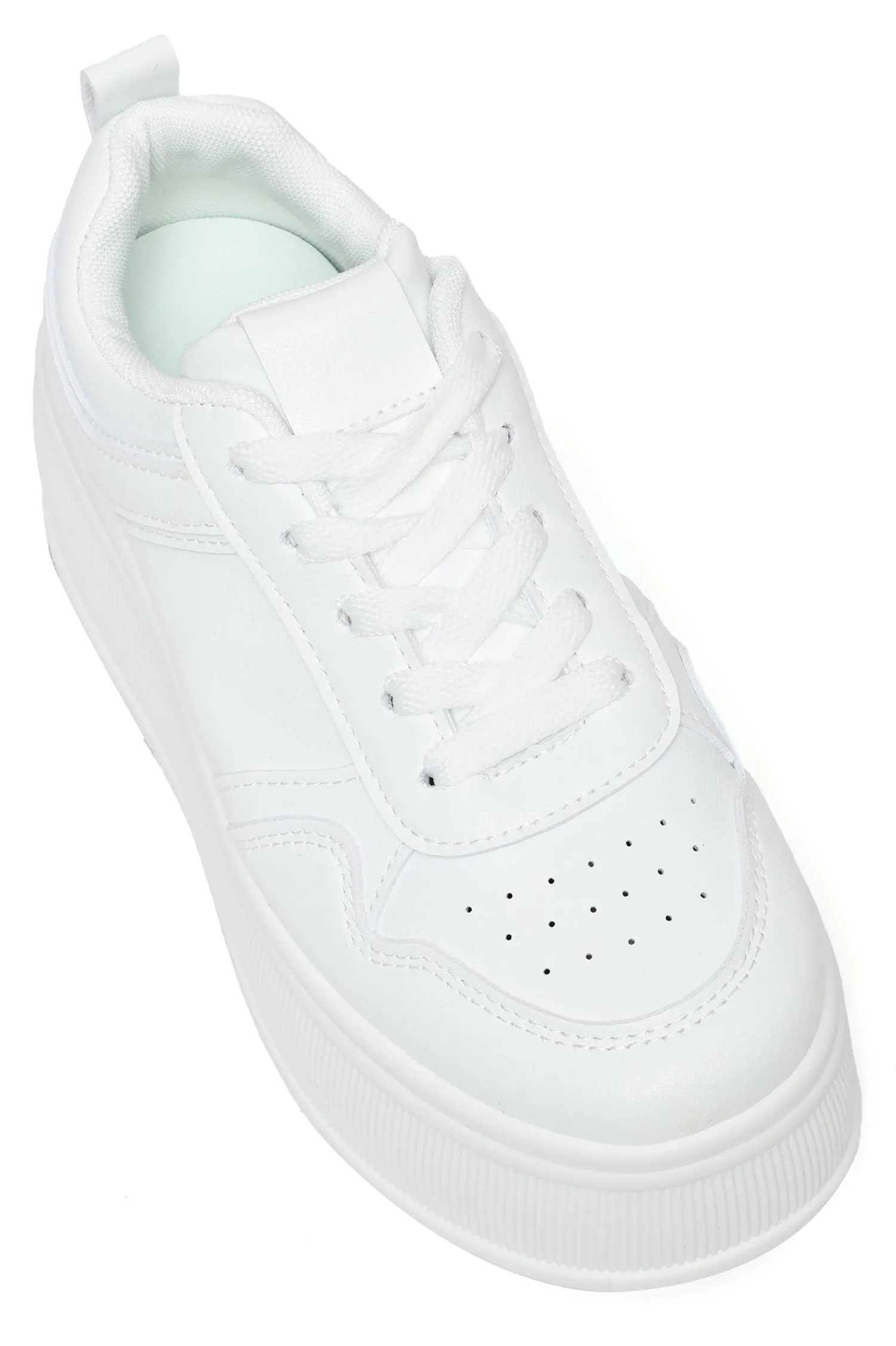 Minimalist Platform Sneakers-White