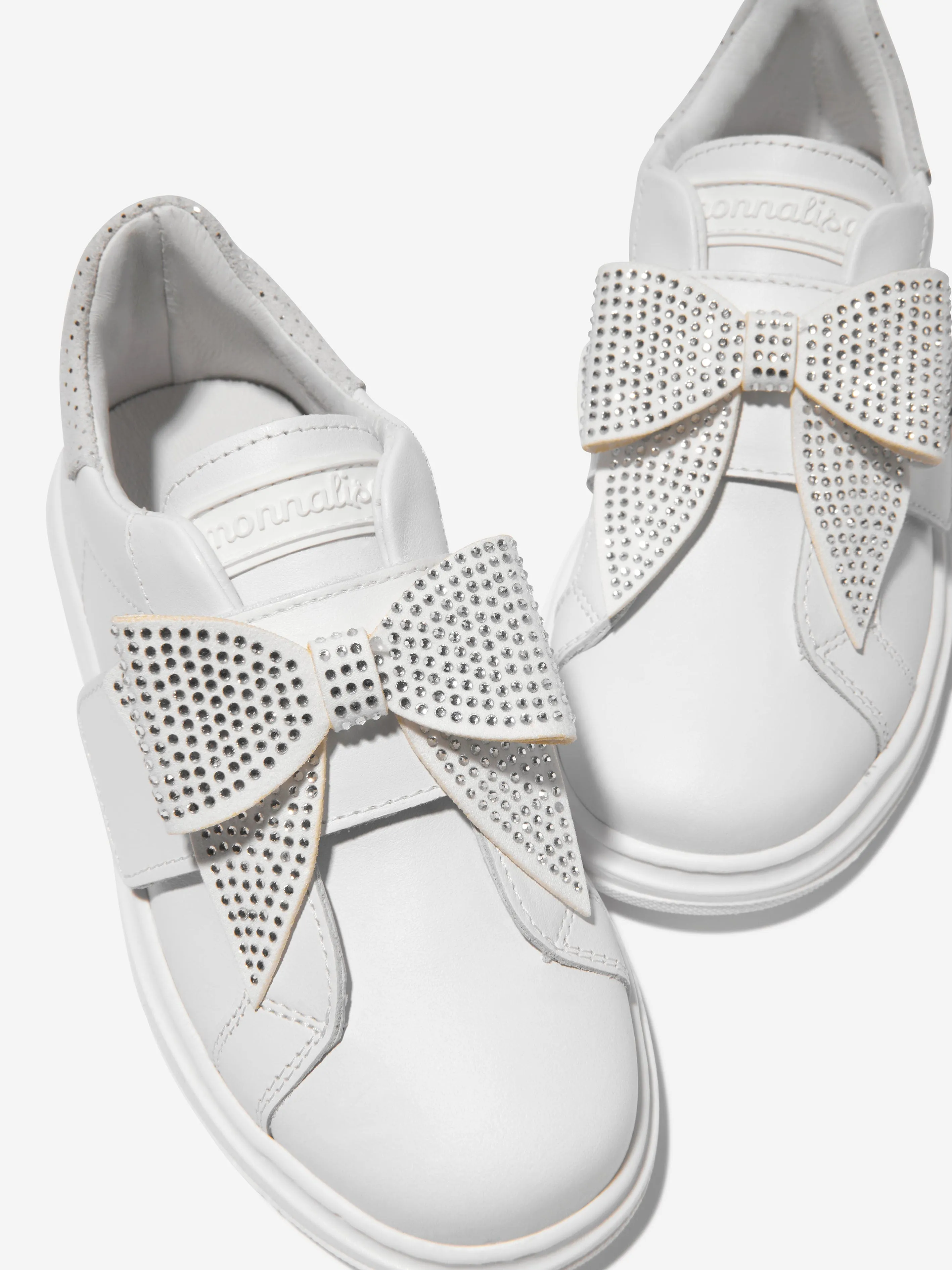 Monnalisa Girls Diamante Bow Trainers