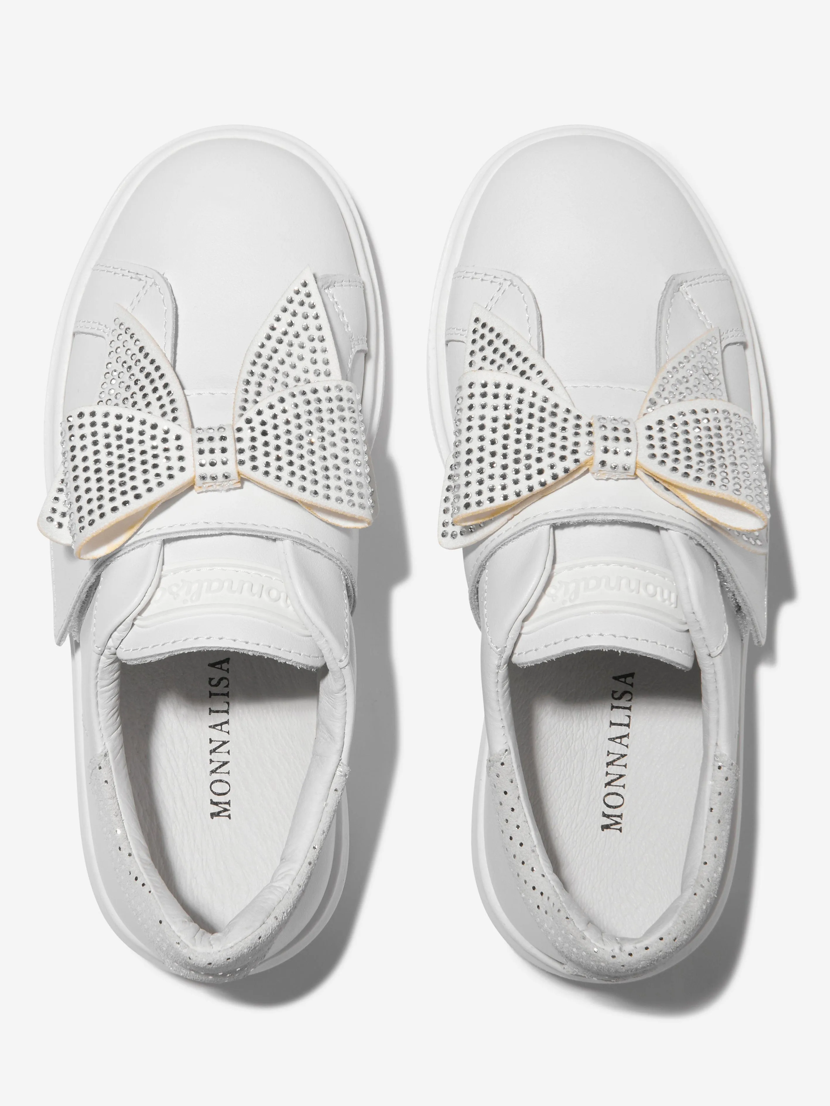 Monnalisa Girls Diamante Bow Trainers