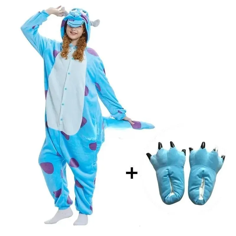 Monster Onesie With Matching Plush Slippers