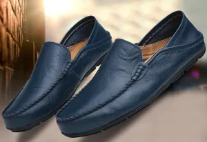 Navy Blue Men's Premium Genuine Leather Loafers