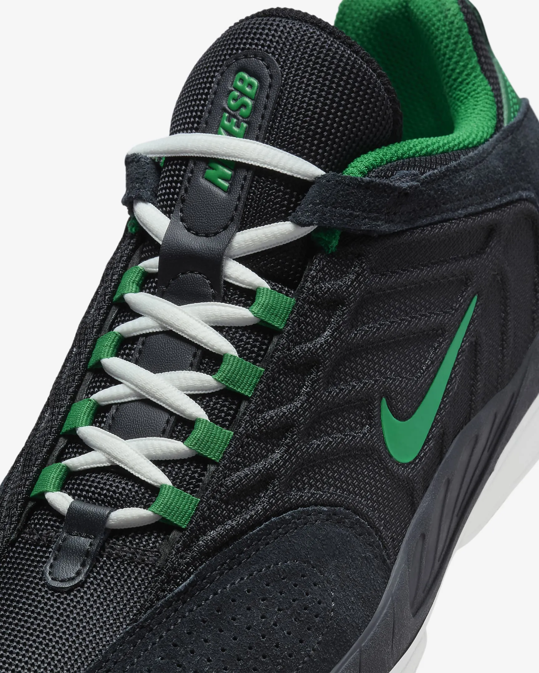 Nike SB "Vertebrae" Men's Sneakers - Black/Black/Summit White/Malachite