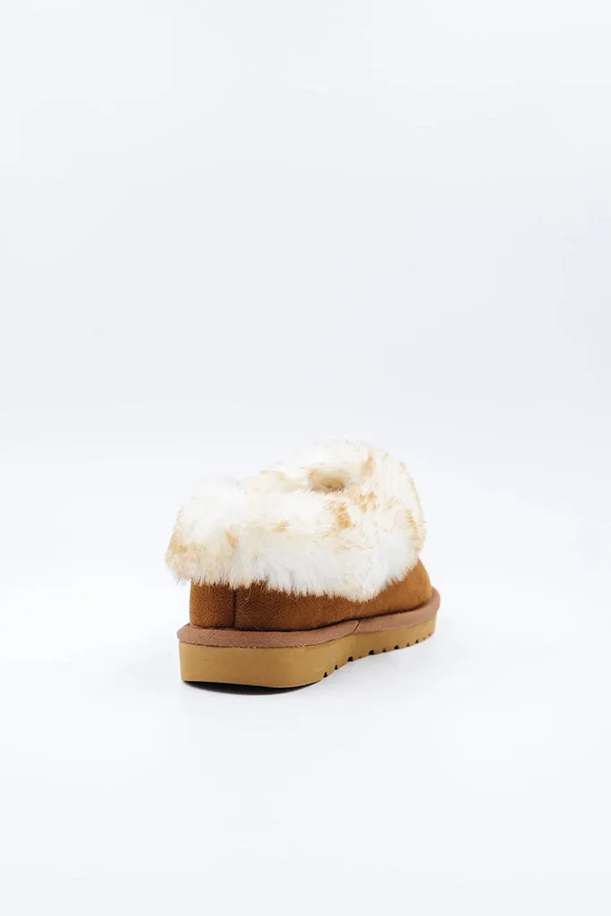 PAWJ Cubby Jr. Kids Slipper | Chestnut / Aspen Snow