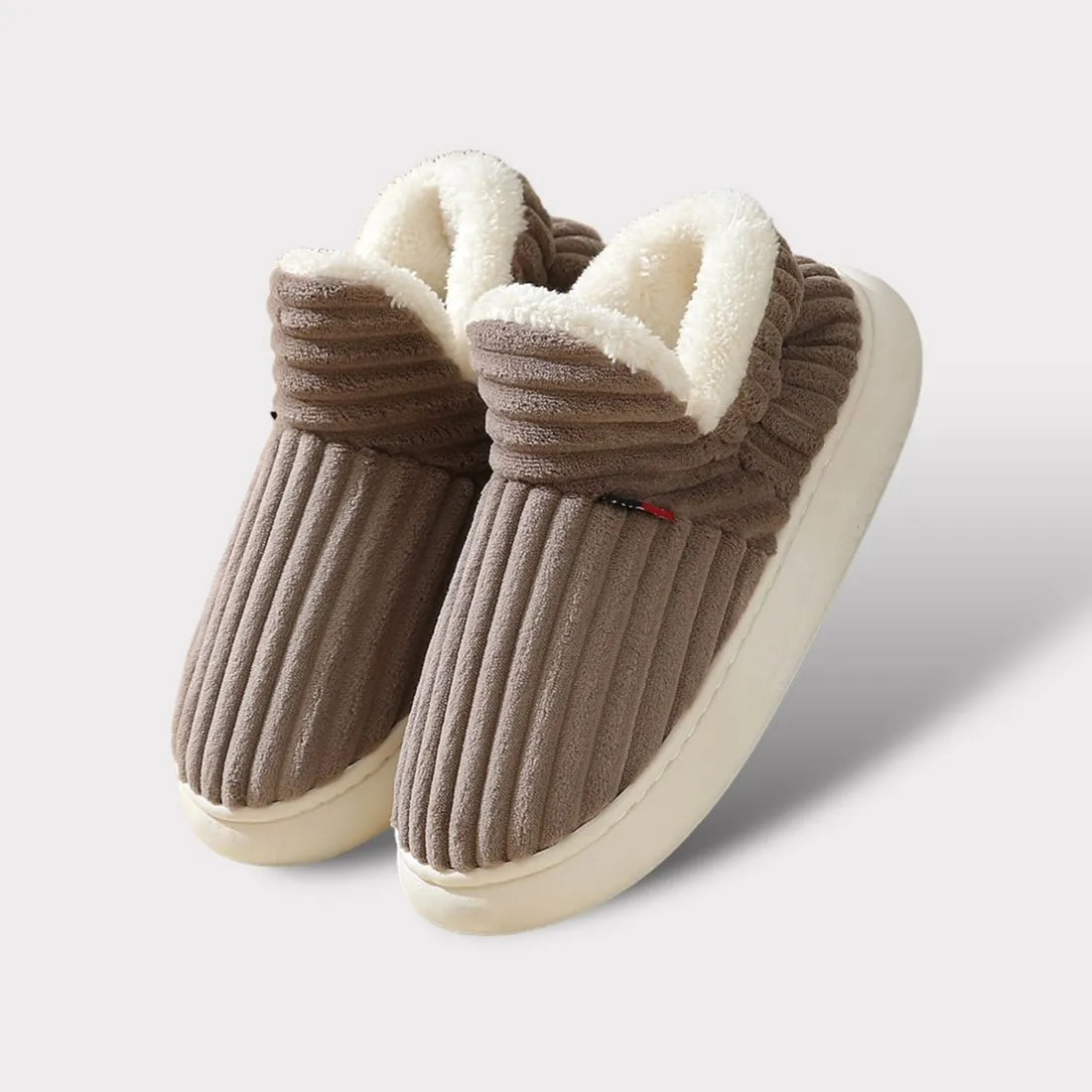 Plush Ribbed Indoor Slippers