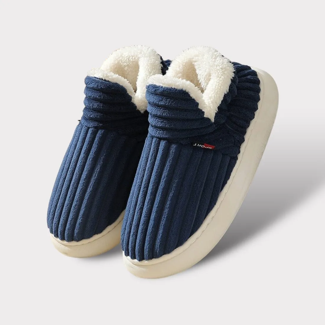 Plush Ribbed Indoor Slippers