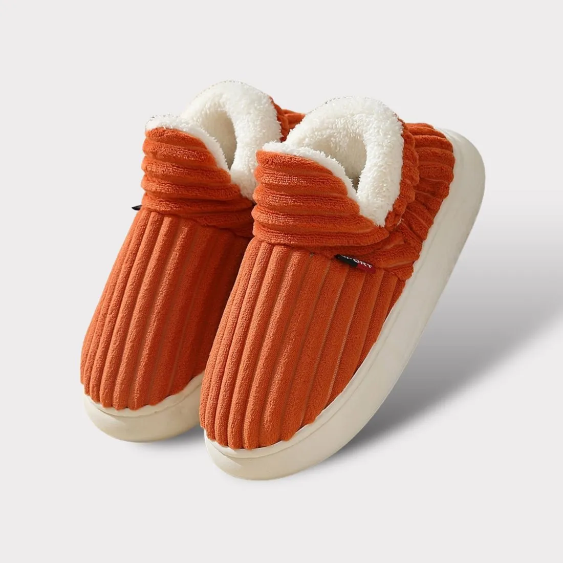 Plush Ribbed Indoor Slippers