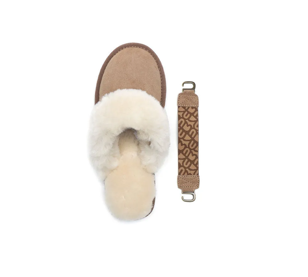 Removable Strap Slingback Sheepskin Slippers Lonsdale