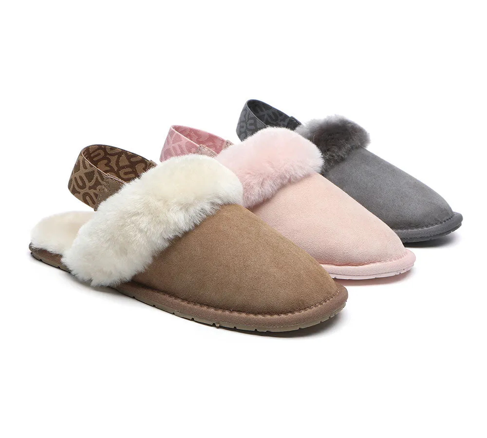 Removable Strap Slingback Sheepskin Slippers Lonsdale