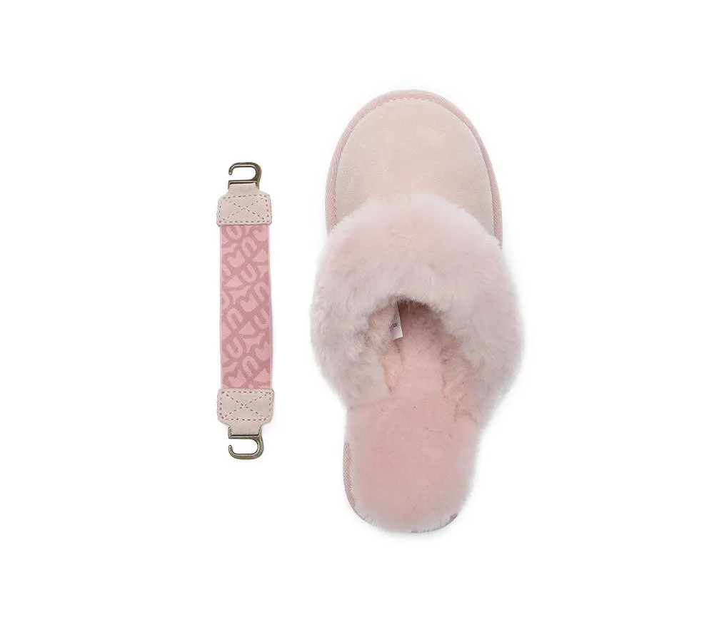 Removable Strap Slingback Sheepskin Slippers Lonsdale