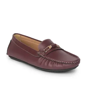 Senorita Casual Maroon Loafers For Women GI-SML-02 By Liberty