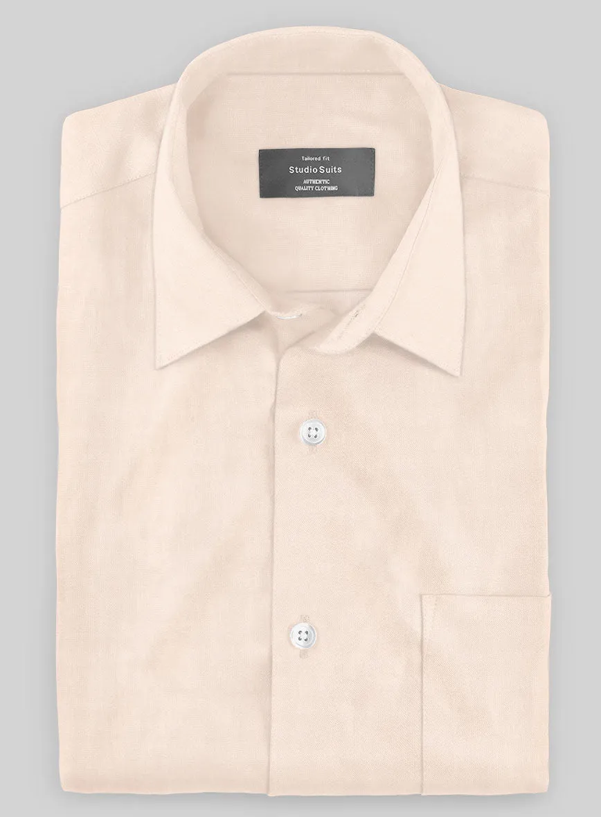 Washed Pale Pink Cotton Linen Shirt