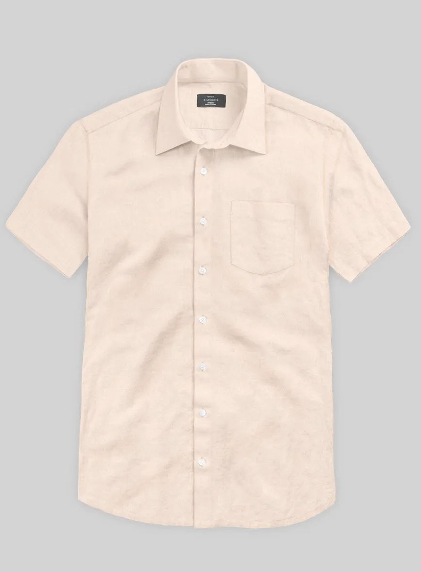 Washed Pale Pink Cotton Linen Shirt