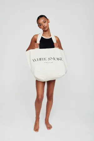 White Oversized White Smoke Canvas Bag