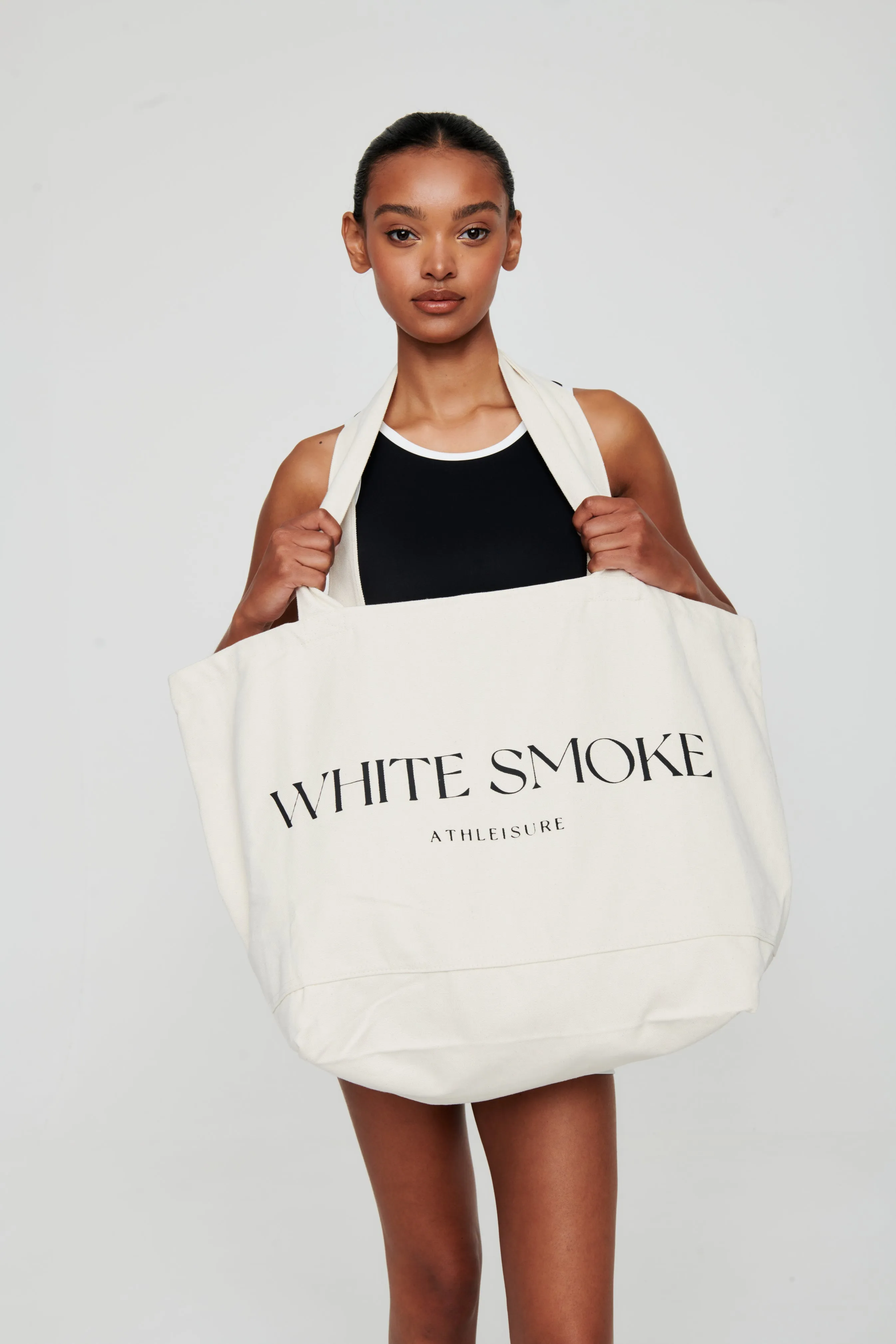 White Oversized White Smoke Canvas Bag