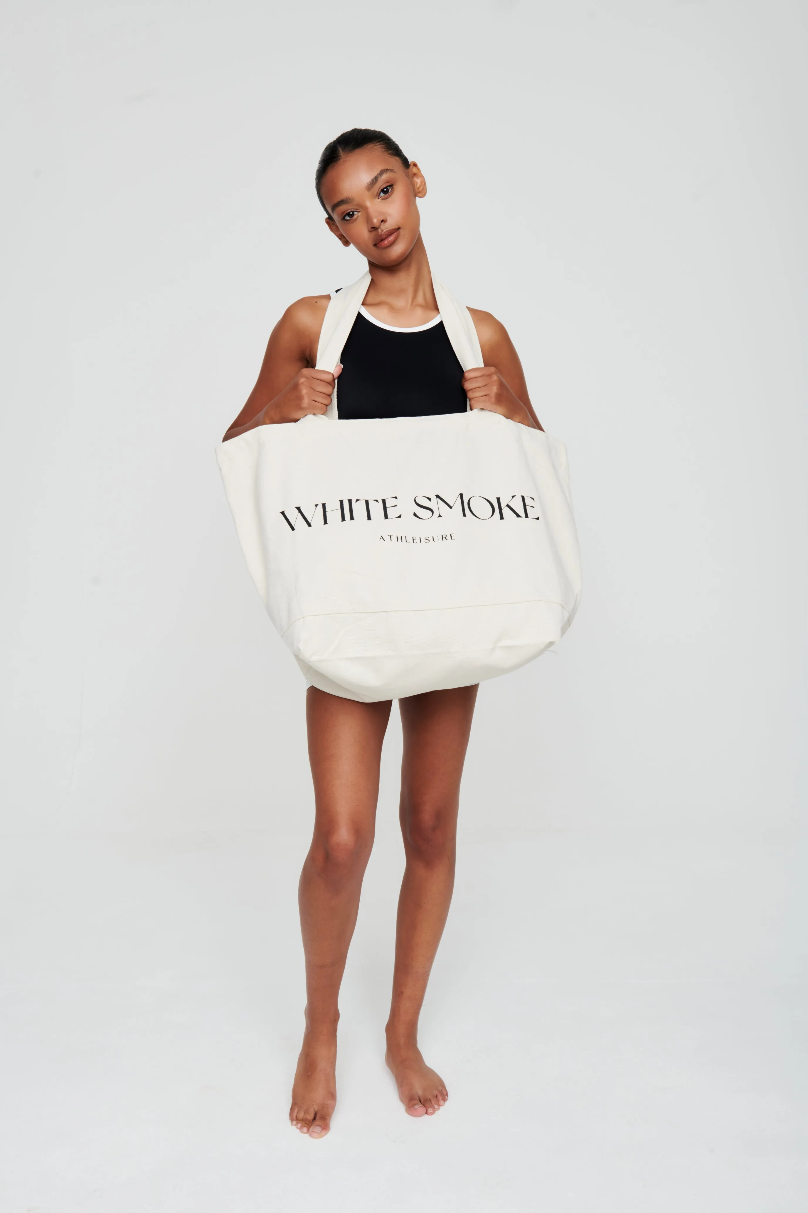 White Oversized White Smoke Canvas Bag