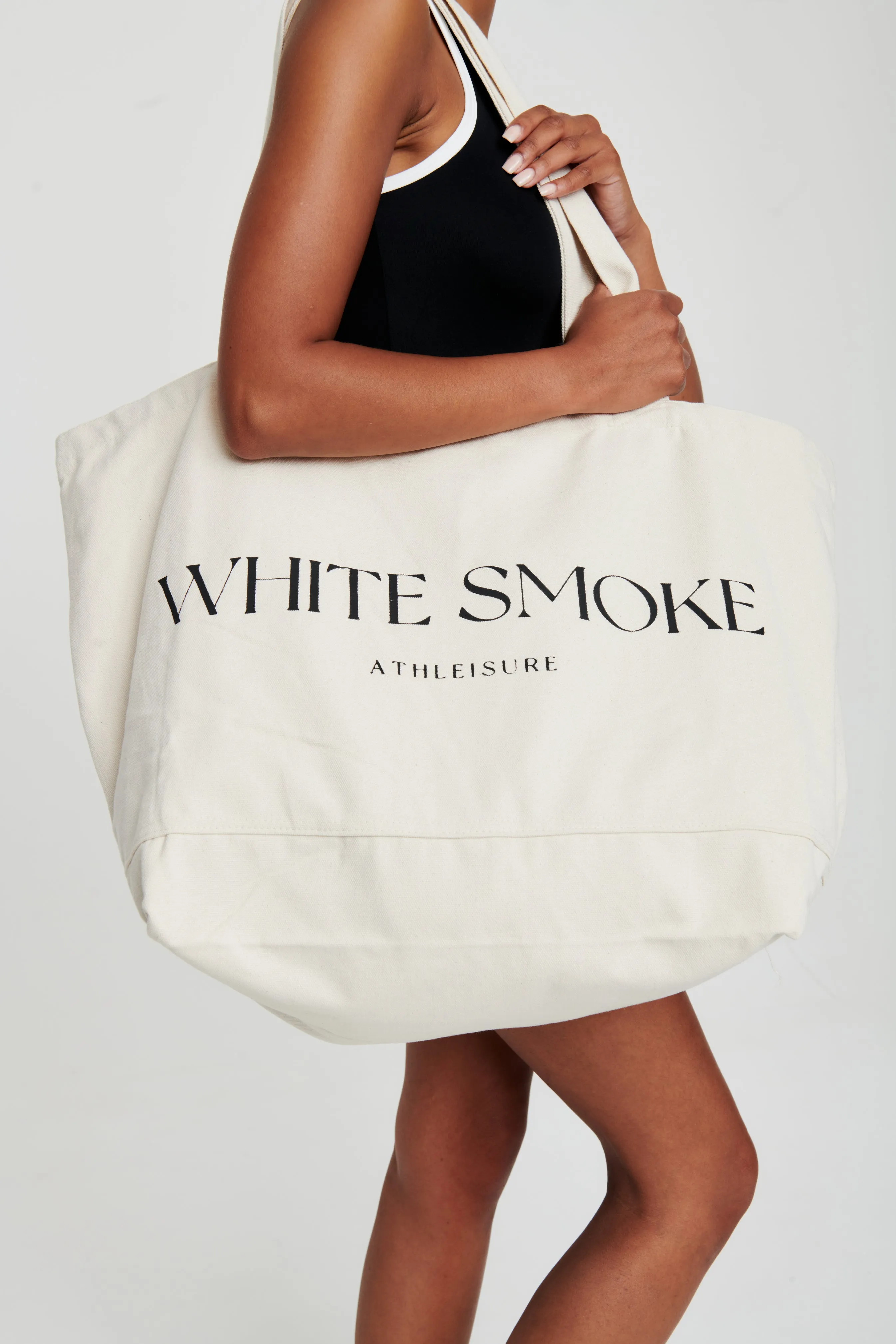 White Oversized White Smoke Canvas Bag