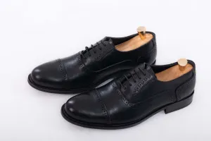 wing tip shoes-black