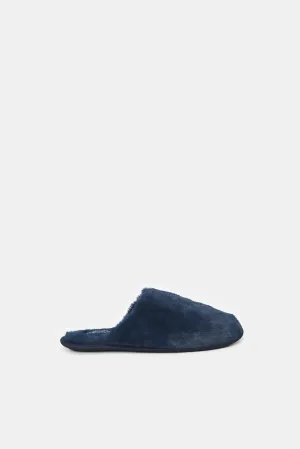 Women Navy Closed Toe Slipper