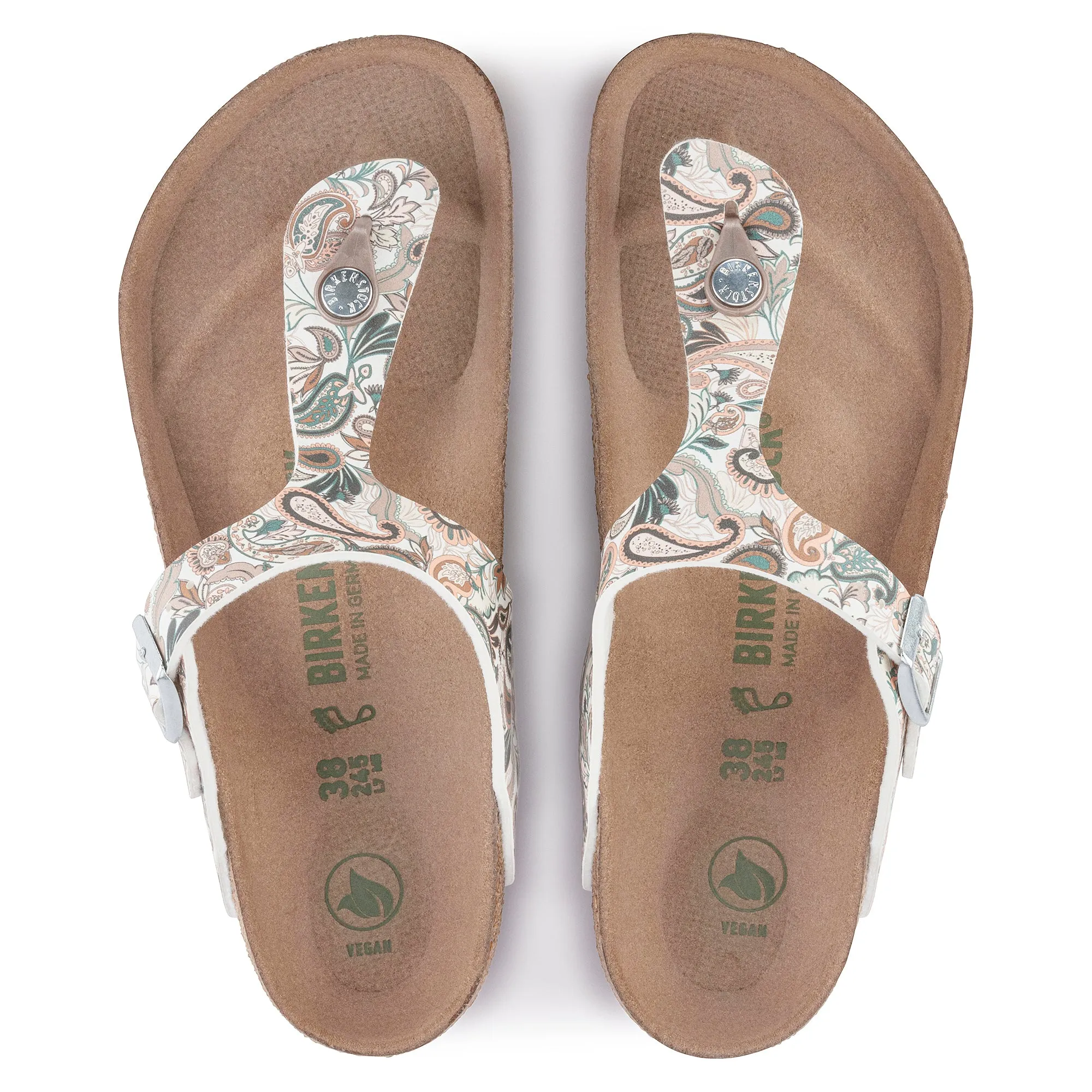 Women's Birkenstock Gizeh Vegan Birko-Flor Color: Paisley Light Rose