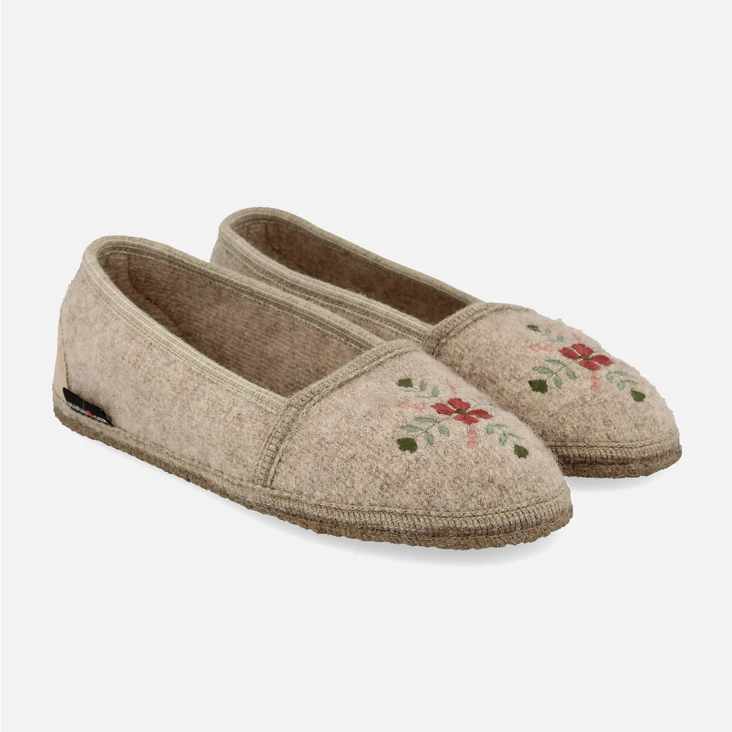 Womens Boiled Wool Penelope Slipper - Oat Melange