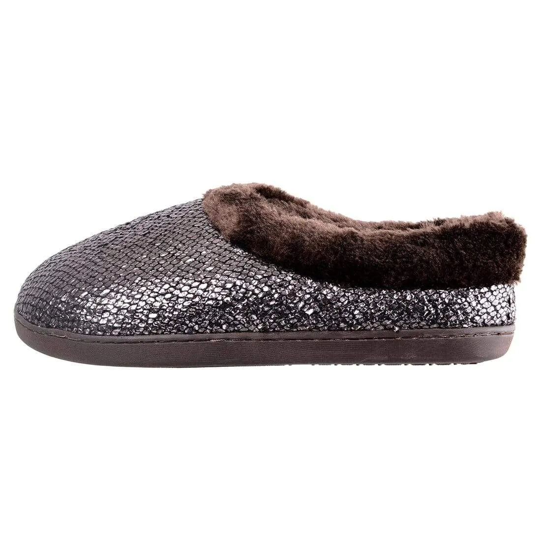 Womens Chloe Slip On Mule Slippers With Faux Fur Lining