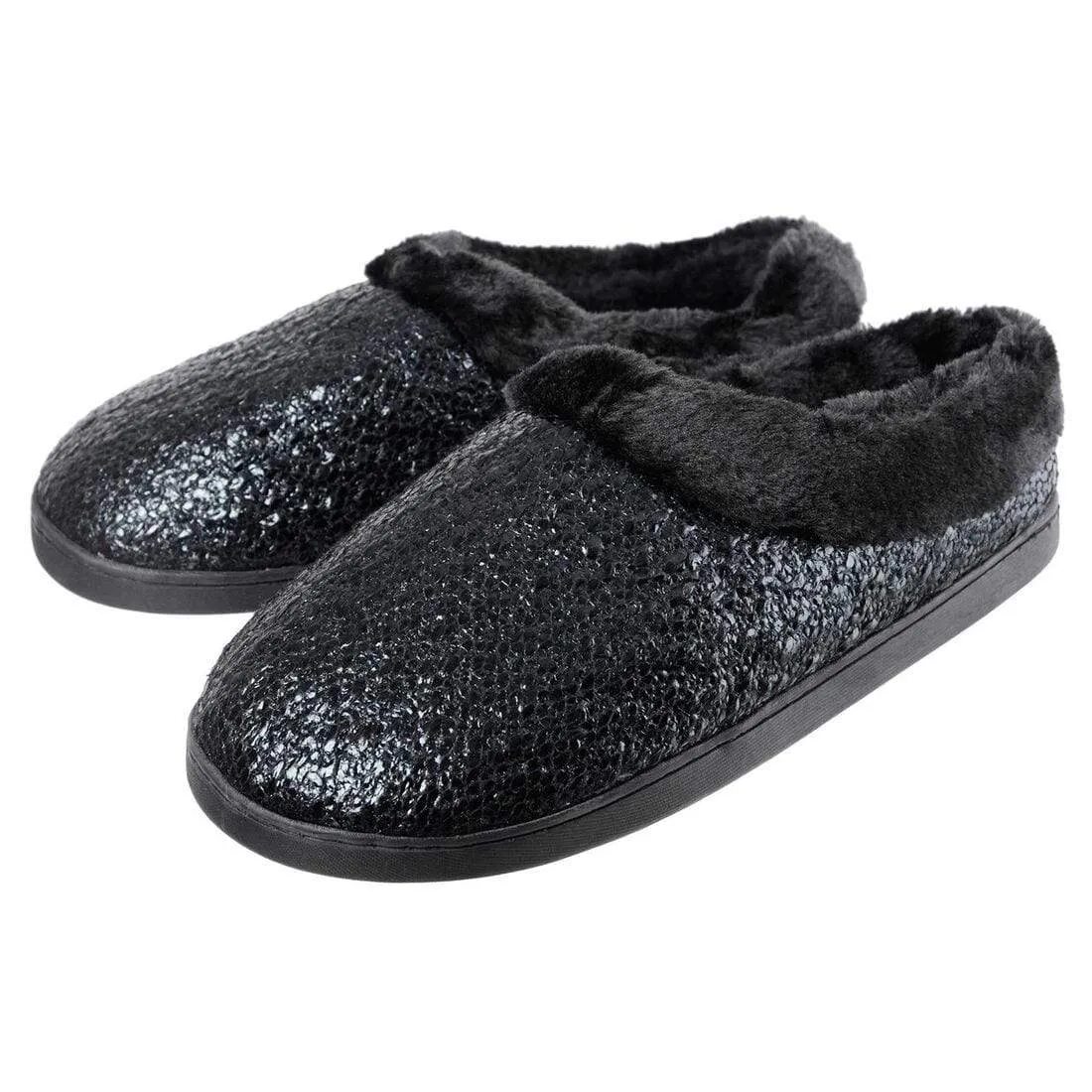 Womens Chloe Slip On Mule Slippers With Faux Fur Lining